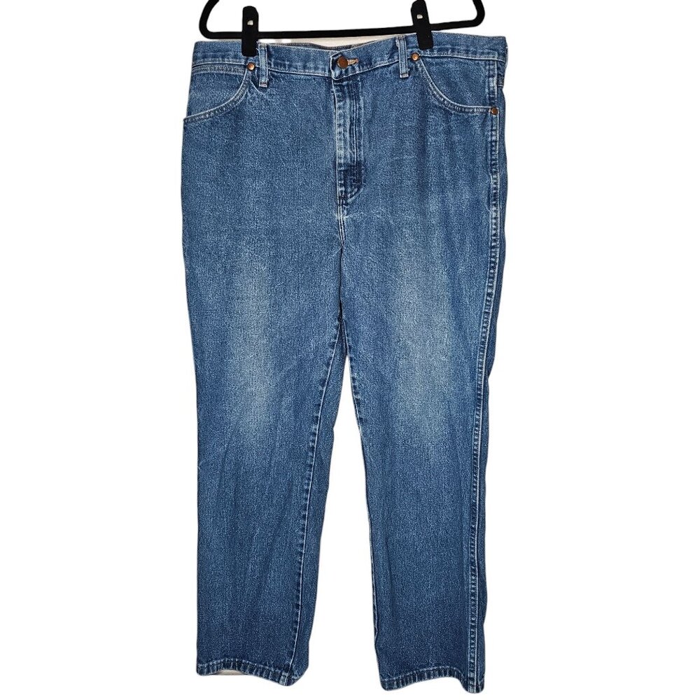 ⚡️Wrangler Mens 40x32 Slim Fit Cowboy Cut Jeans Medium Wash Denim Ranch Country